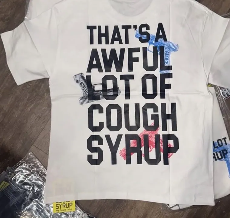 Cough Syrup Pistols Tee back